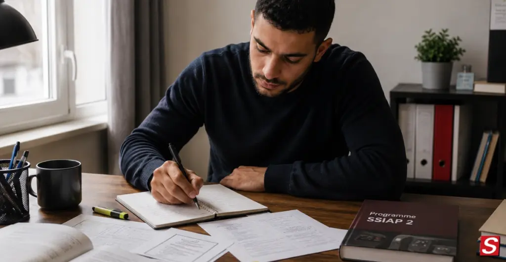 Homme qui se prépare à l'examen SSIAP 2.